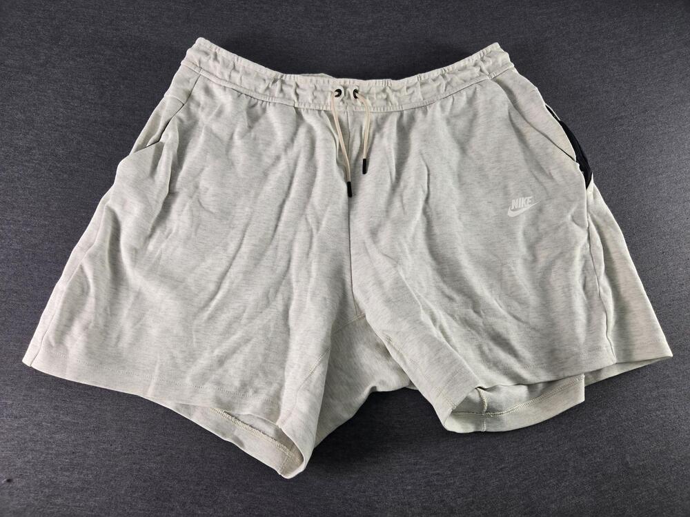 Nike Shorts Mens 2XL Gray Jersey Sweat Drawstring Zip Pocket Gym Casual Lounge
